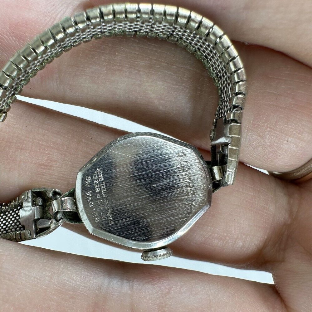 Bulova Women's Vintage Watch, M6, 10k R.G.P. Bezel, Parts/Repair, Stainless Back - Picture 3 of 10